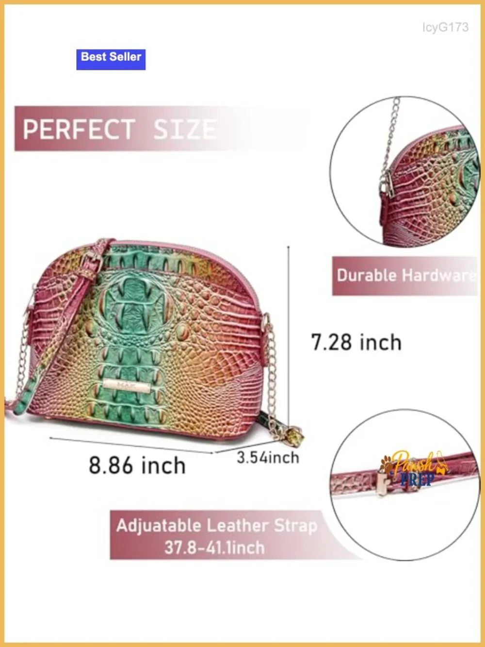 Satchel Purse Crocodile Embossed Vegan Leather Crossbody Shoulder Handbag Clutch